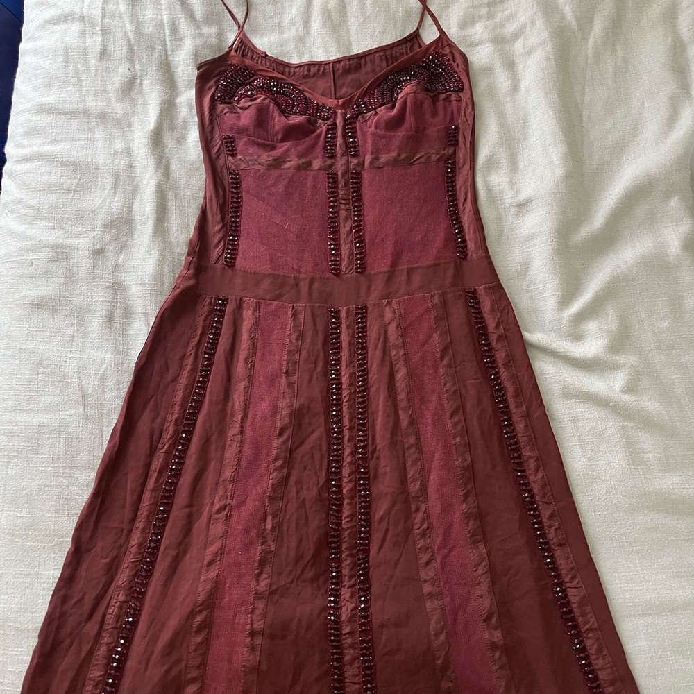 Vintage-Inspired Beaded Slip Dress Argentine designer.